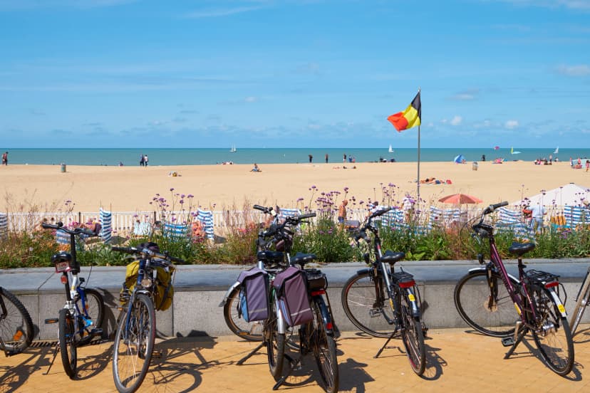 Bicycles on Belgian beach